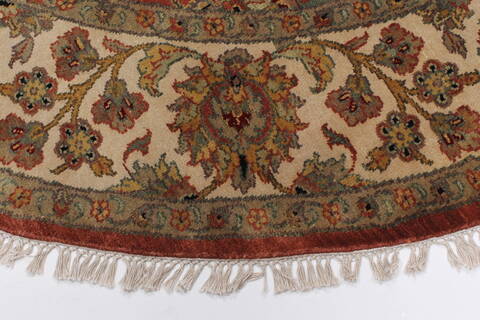 Kashan Beige Round Hand Knotted 81 X 81  Area Rug 250-26341 Image 3