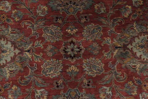 Kashan Beige Round Hand Knotted 81 X 81  Area Rug 250-26341 Image 4