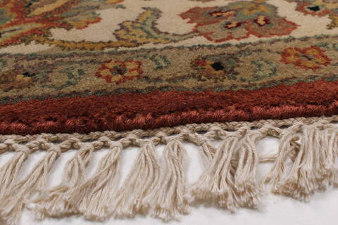 Kashan Beige Round Hand Knotted 81 X 81  Area Rug 250-26341 Image 5