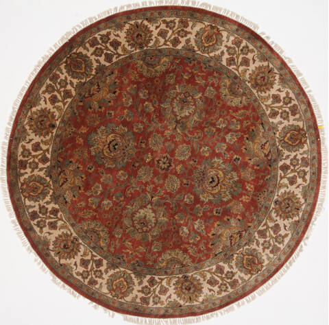 Kashan Beige Round Hand Knotted 81 X 81  Area Rug 250-26341 Image 0
