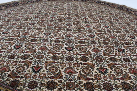 Herati Beige Round Hand Knotted 80 X 80  Area Rug 250-26353 Image 2