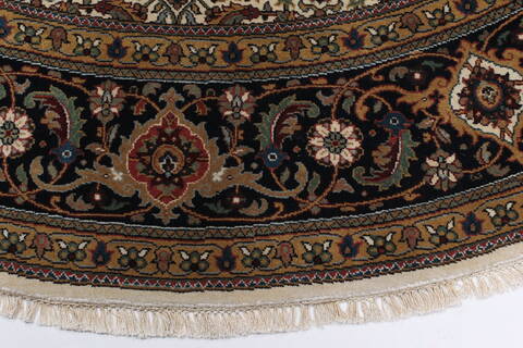 Herati Beige Round Hand Knotted 80 X 80  Area Rug 250-26353 Image 3