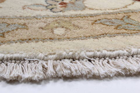 Chobi Beige Round Hand Knotted 711 X 711  Area Rug 250-26368 Image 6