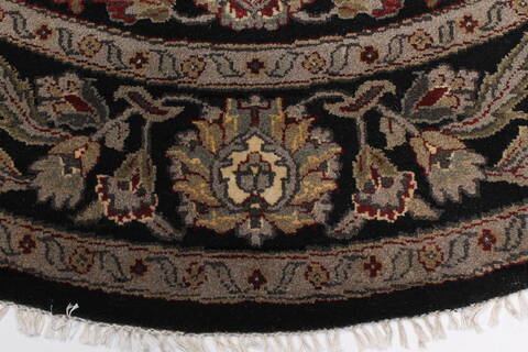 Agra Beige Round Hand Knotted 78 X 79  Area Rug 250-26371 Image 2