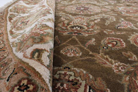Kashan Beige Round Hand Knotted 80 X 80  Area Rug 250-26375 Image 1