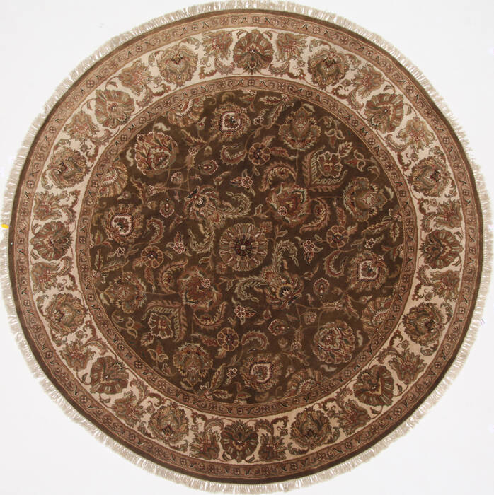 Kashan Beige Round Hand Knotted 80 X 80  Area Rug 250-26375 Image 0