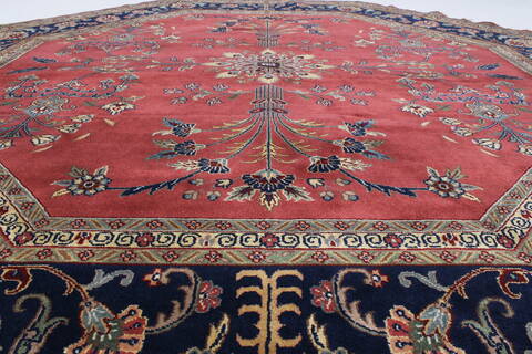 Sarouk Blue Octagon Hand Knotted 711 X 711  Area Rug 250-26376 Image 1