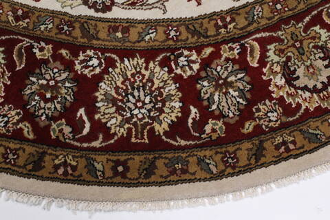 Kashan Beige Round Hand Knotted 711 X 711  Area Rug 250-26378 Image 5