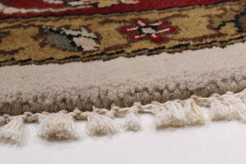Kashan Beige Round Hand Knotted 711 X 711  Area Rug 250-26378 Image 7
