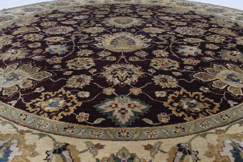 Kashan Beige Round Hand Knotted 83 X 84  Area Rug 250-26387 Image 4