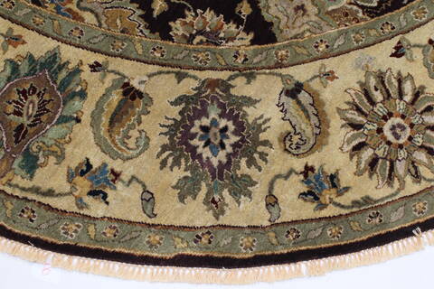 Kashan Beige Round Hand Knotted 83 X 84  Area Rug 250-26387 Image 5