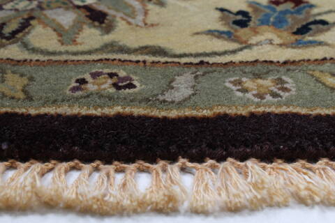 Kashan Beige Round Hand Knotted 83 X 84  Area Rug 250-26387 Image 7