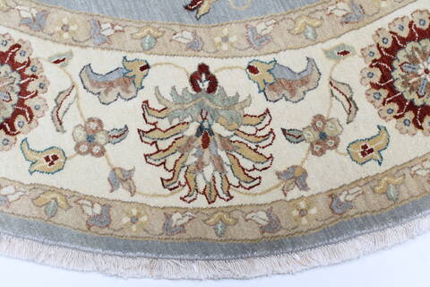 Chobi Blue Round Hand Knotted 81 X 81  Area Rug 250-26436 Image 3