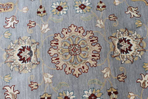 Chobi Blue Round Hand Knotted 81 X 81  Area Rug 250-26436 Image 4