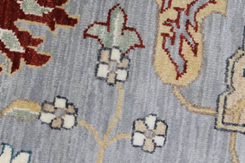 Chobi Blue Round Hand Knotted 81 X 81  Area Rug 250-26436 Image 6