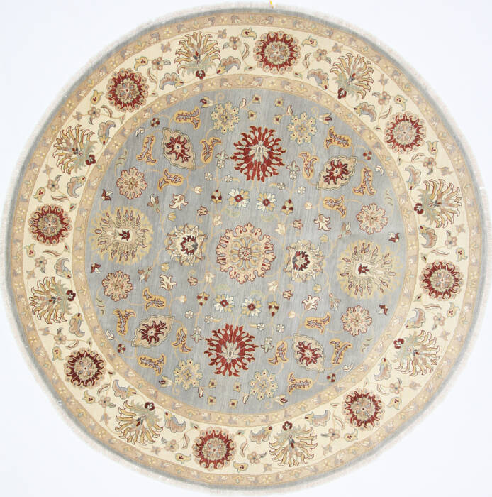 Chobi Blue Round Hand Knotted 81 X 81  Area Rug 250-26436 Image 0