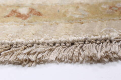 Chobi Beige Round Hand Knotted 80 X 81  Area Rug 250-26441 Image 5