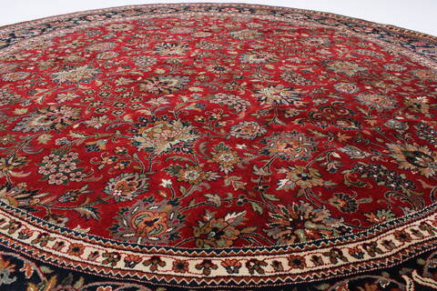 Kashmar Green Round Hand Knotted 82 X 82  Area Rug 250-26451 Image 3