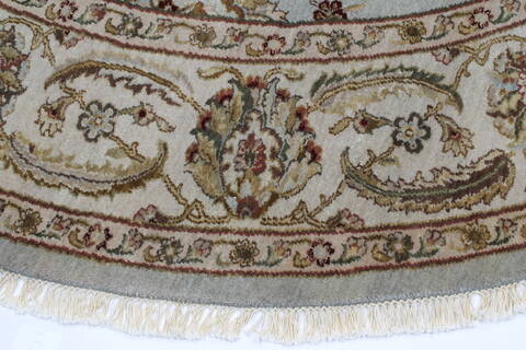 Kashmar Beige Round Hand Knotted 80 X 80  Area Rug 250-26455 Image 6