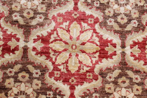 Chobi Red Round Hand Knotted 83 X 84  Area Rug 250-26469 Image 5