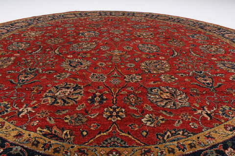 Tabriz Blue Round Hand Knotted 711 X 711  Area Rug 250-26472 Image 2