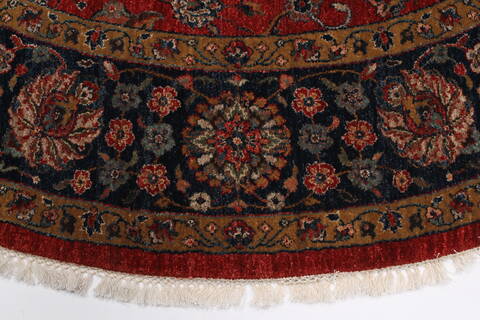 Tabriz Blue Round Hand Knotted 711 X 711  Area Rug 250-26472 Image 3