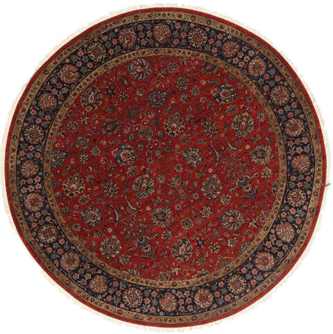 Tabriz Blue Round Hand Knotted 711 X 711  Area Rug 250-26472 Image 0