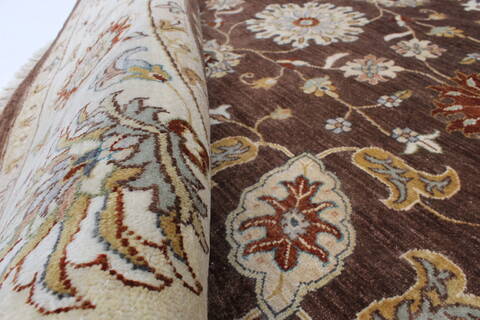 Chobi Brown Round Hand Knotted 80 X 80  Area Rug 250-26486 Image 1