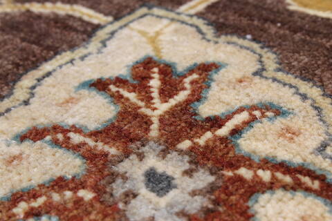 Chobi Brown Round Hand Knotted 80 X 80  Area Rug 250-26486 Image 7