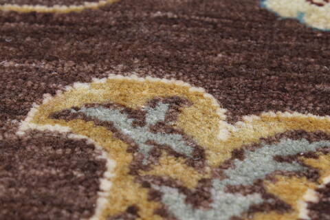 Chobi Brown Round Hand Knotted 80 X 80  Area Rug 250-26486 Image 8