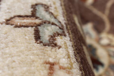 Chobi Brown Round Hand Knotted 80 X 80  Area Rug 250-26486 Image 9