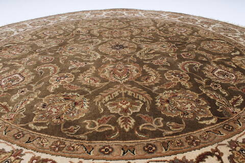 Kashmar Beige Round Hand Knotted 82 X 83  Area Rug 250-26490 Image 2