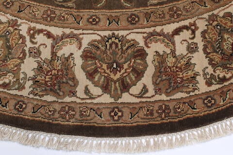 Kashmar Beige Round Hand Knotted 82 X 83  Area Rug 250-26490 Image 3