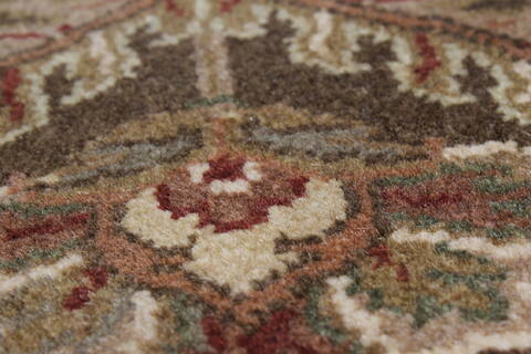Kashmar Beige Round Hand Knotted 82 X 83  Area Rug 250-26490 Image 7