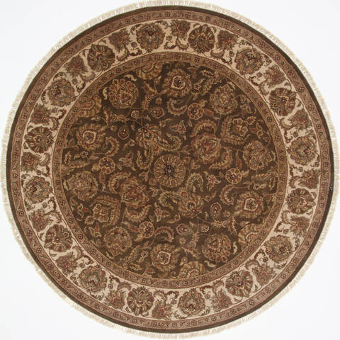 Kashmar Beige Round Hand Knotted 82 X 83  Area Rug 250-26490 Image 0