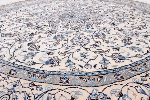 Tabas Blue Round Hand Knotted 80 X 80  Area Rug 250-26512 Image 3