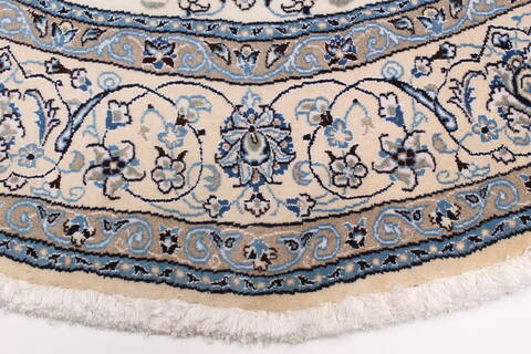 Tabas Blue Round Hand Knotted 80 X 80  Area Rug 250-26512 Image 4