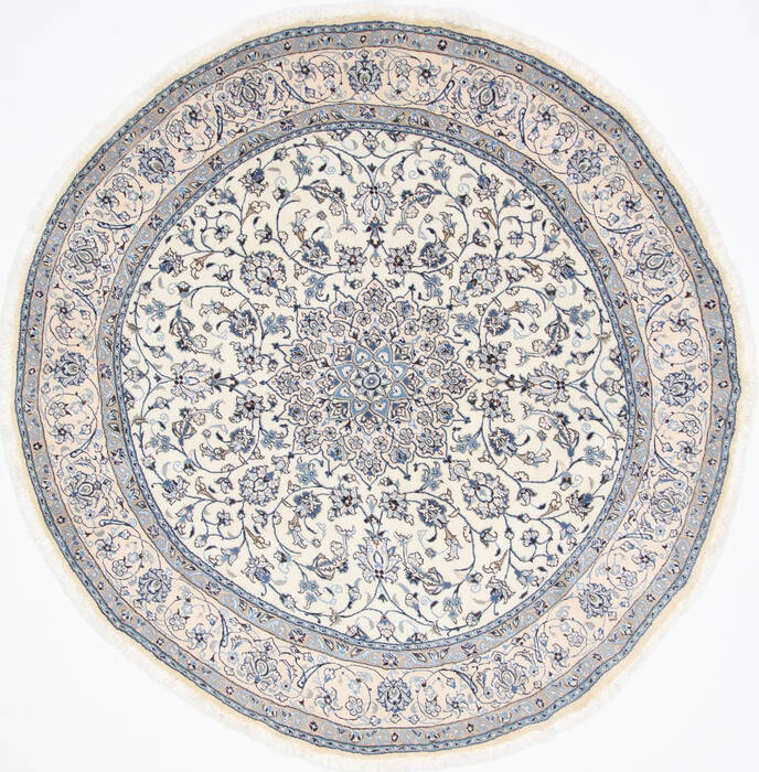 Tabas Blue Round Hand Knotted 80 X 80  Area Rug 250-26512 Image 0
