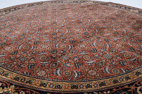 Herati Blue Round Hand Knotted 80 X 80  Area Rug 250-26531 Image 1