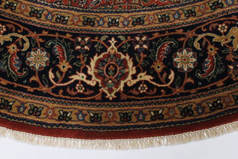 Herati Blue Round Hand Knotted 80 X 80  Area Rug 250-26531 Image 3
