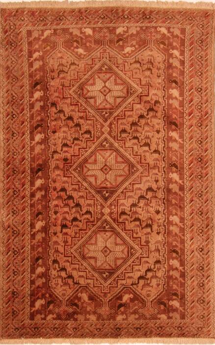 Afshar Brown Hand Knotted 44 X 69  Area Rug 100-26562 Image 0