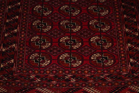 Turkman Red Hand Knotted 33 X 40  Area Rug 400-26685 Image 1