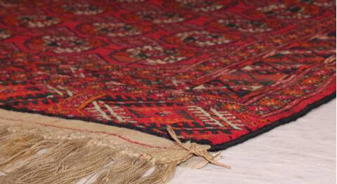 Turkman Red Hand Knotted 33 X 40  Area Rug 400-26685 Image 8