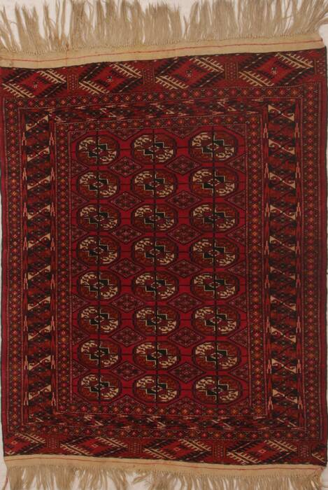 Turkman Red Hand Knotted 33 X 40  Area Rug 400-26685 Image 0