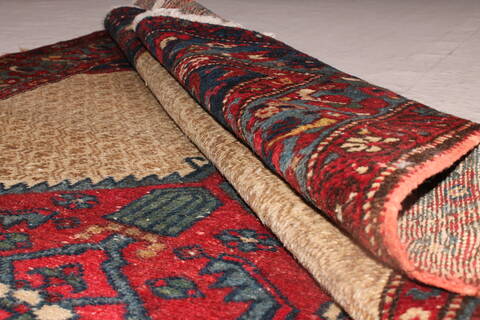 Koliai Beige Square Hand Knotted 36 X 42  Area Rug 400-26688 Image 1