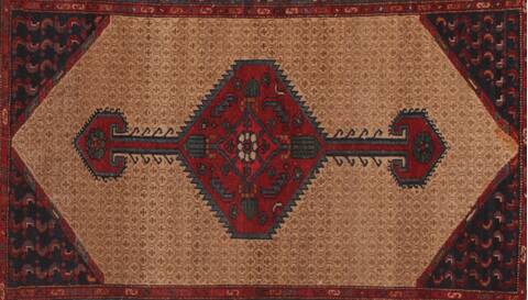 Koliai Beige Square Hand Knotted 36 X 42  Area Rug 400-26688 Image 4