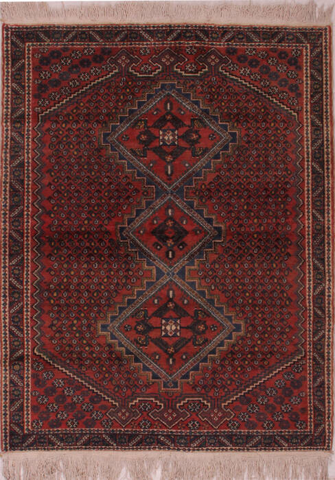 Afshar Red Hand Knotted 46 X 60  Area Rug 400-26693 Image 0