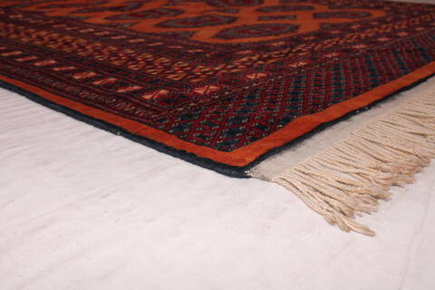 Turkman Orange Hand Knotted 51 X 86  Area Rug 400-26697 Image 11