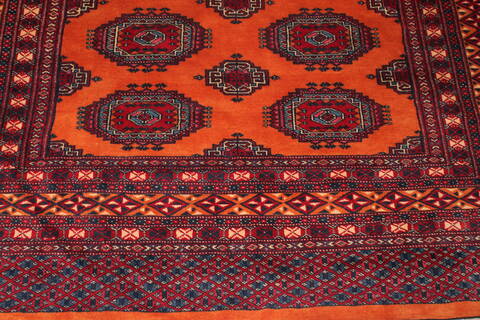 Turkman Orange Hand Knotted 51 X 86  Area Rug 400-26697 Image 12