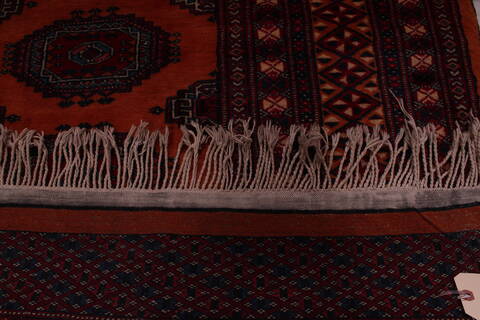 Turkman Orange Hand Knotted 51 X 86  Area Rug 400-26697 Image 2